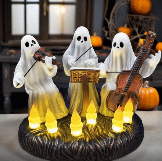 Ghostly Ensemble Trio Lighted Spooky Home Figurine-HandPrint