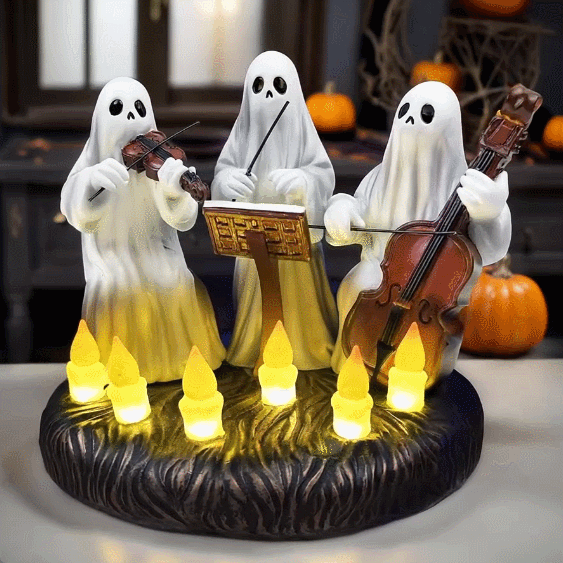 Ghostly Ensemble Trio Lighted Spooky Home Figurine-HandPrint
