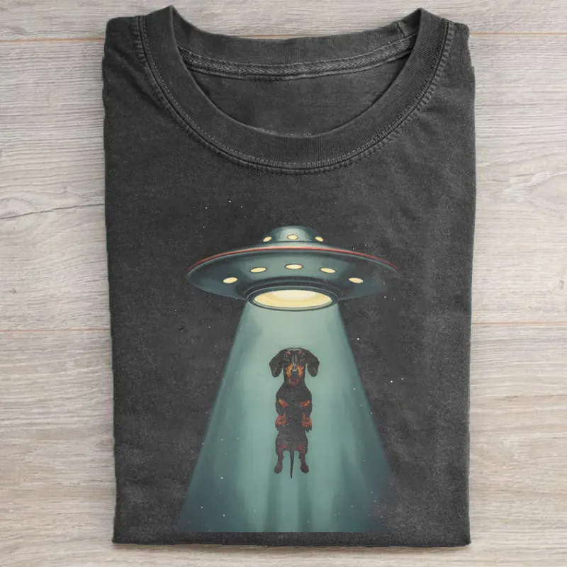 Dachshund UFO T-shirt-NaturexCraft