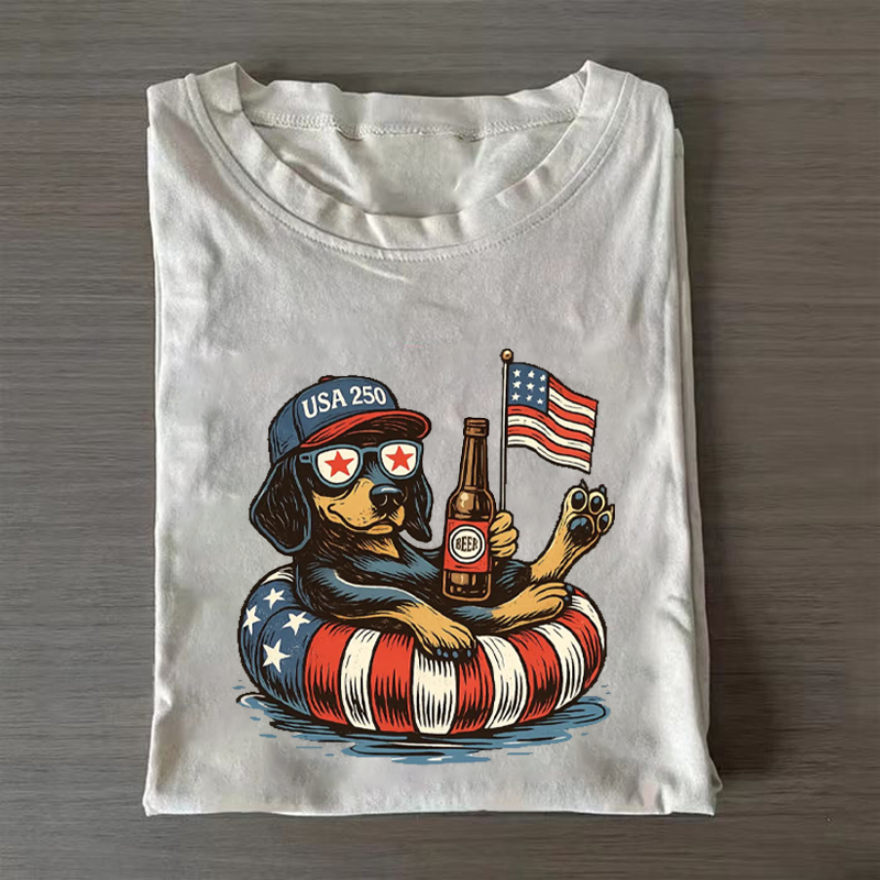 Dachshund Patriotic Dog T-shirt-NaturexCraft