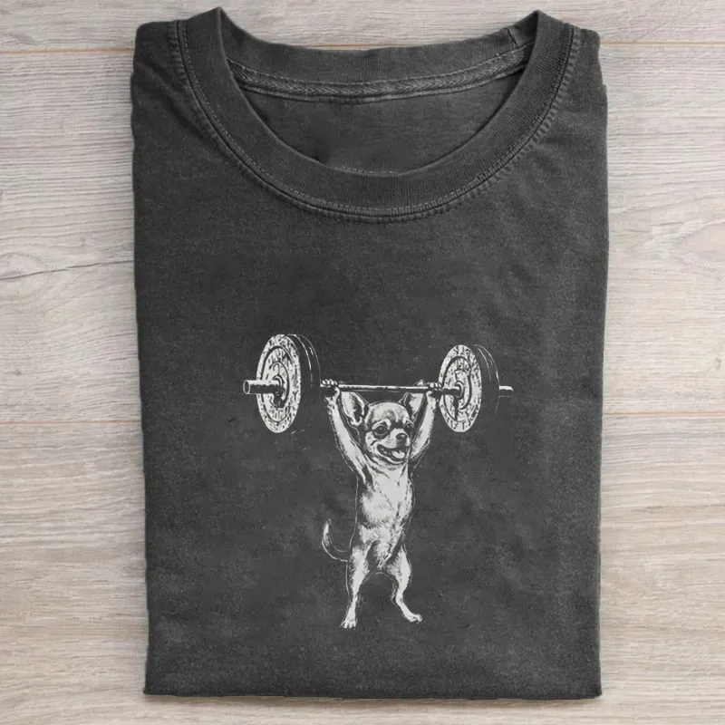 Funny Chihuahua Lifting T-shirt-NaturexCraft