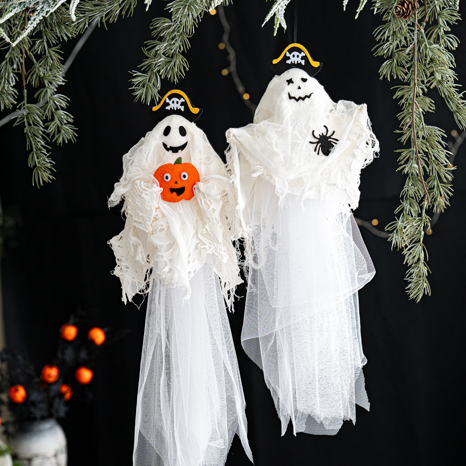Spooky Halloween ghost witch pirate hanging decoration-HandPrint