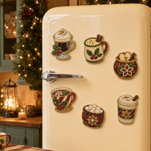 🎄DIY Diamond Painting Christmas Magnets – Sparkling Handmade Refrigerator Magnets for Holiday Decor, Crafts & Gifts-HandPrint
