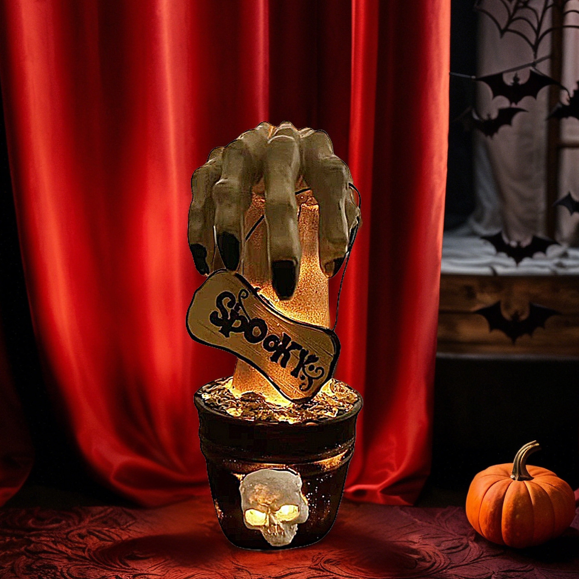Halloween horror decorations with LED lights-HandPrint