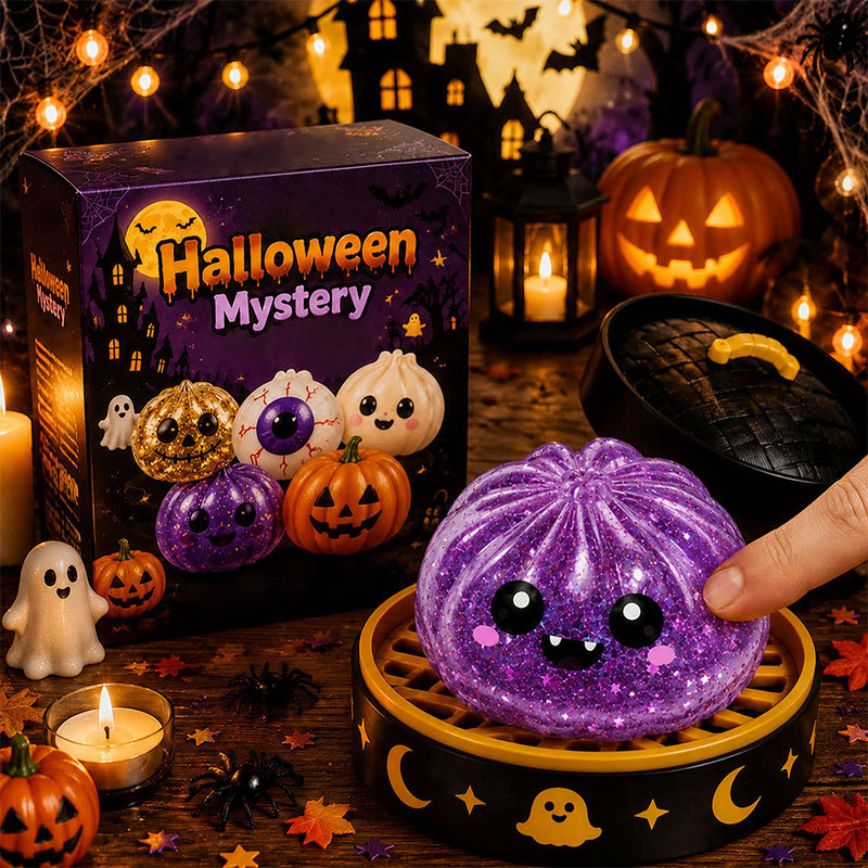 🔥Last day for the special offer—the 5-piece set is only $33.99 Halloween Mystery Squishy Bun Blind Box-HandPrint
