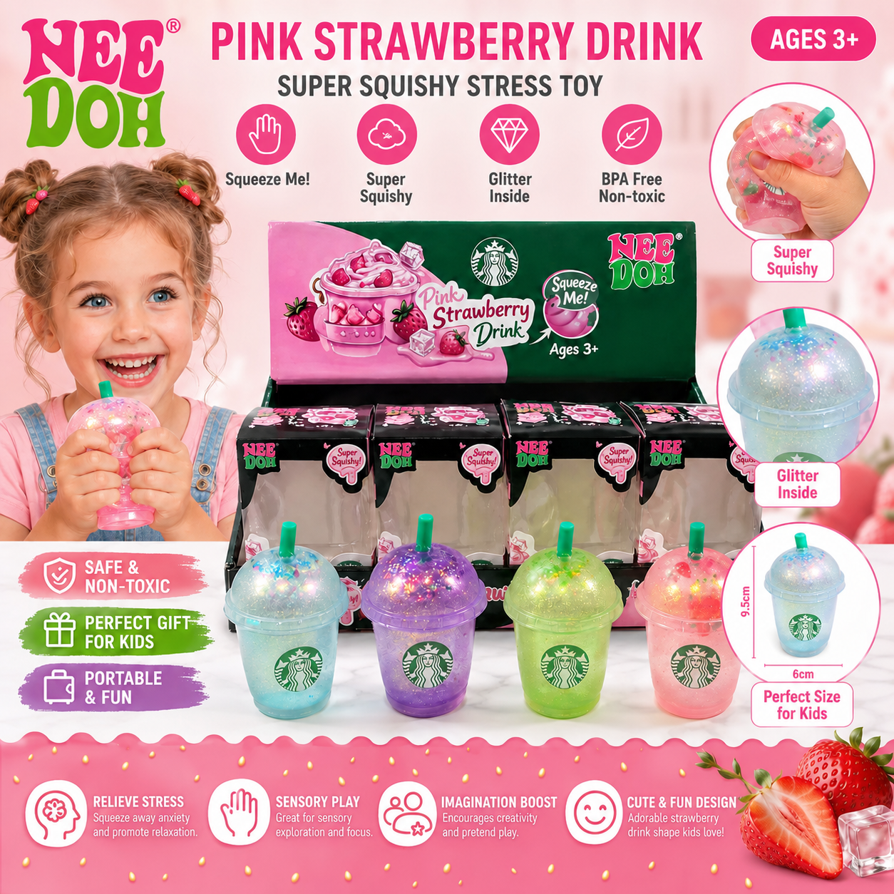 Iced Coffee Cup Squishy – Slow Rebound Maltose Fidget-HandPrint