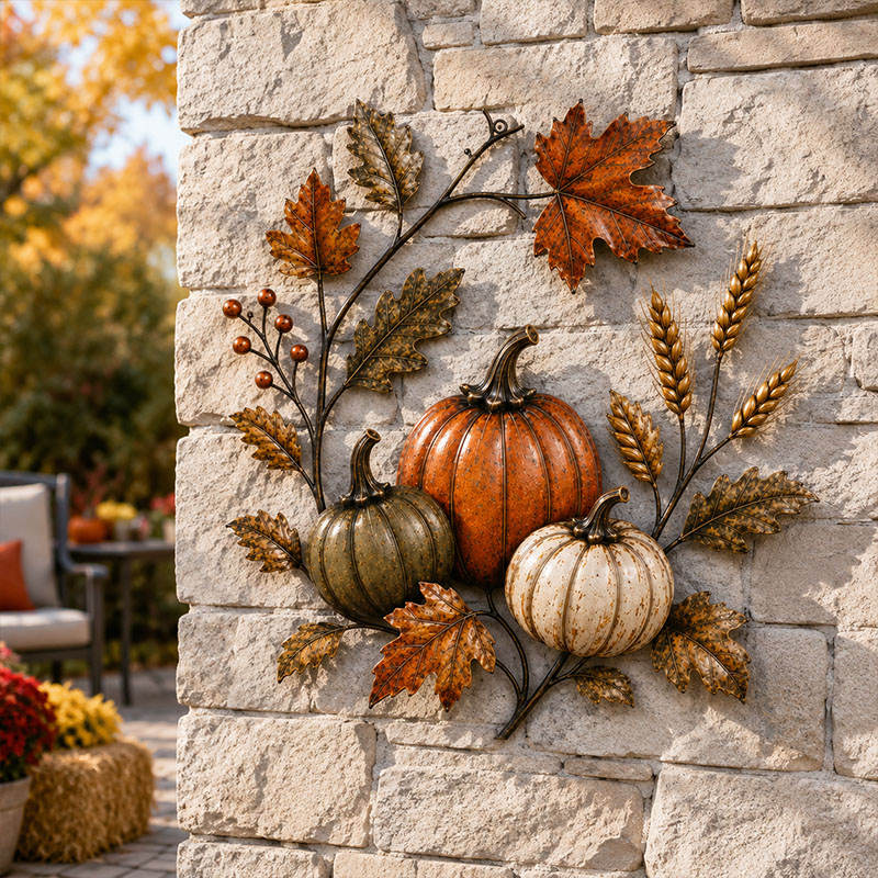 Autumn Pumpkin Metal Wall Decor-HandPrint