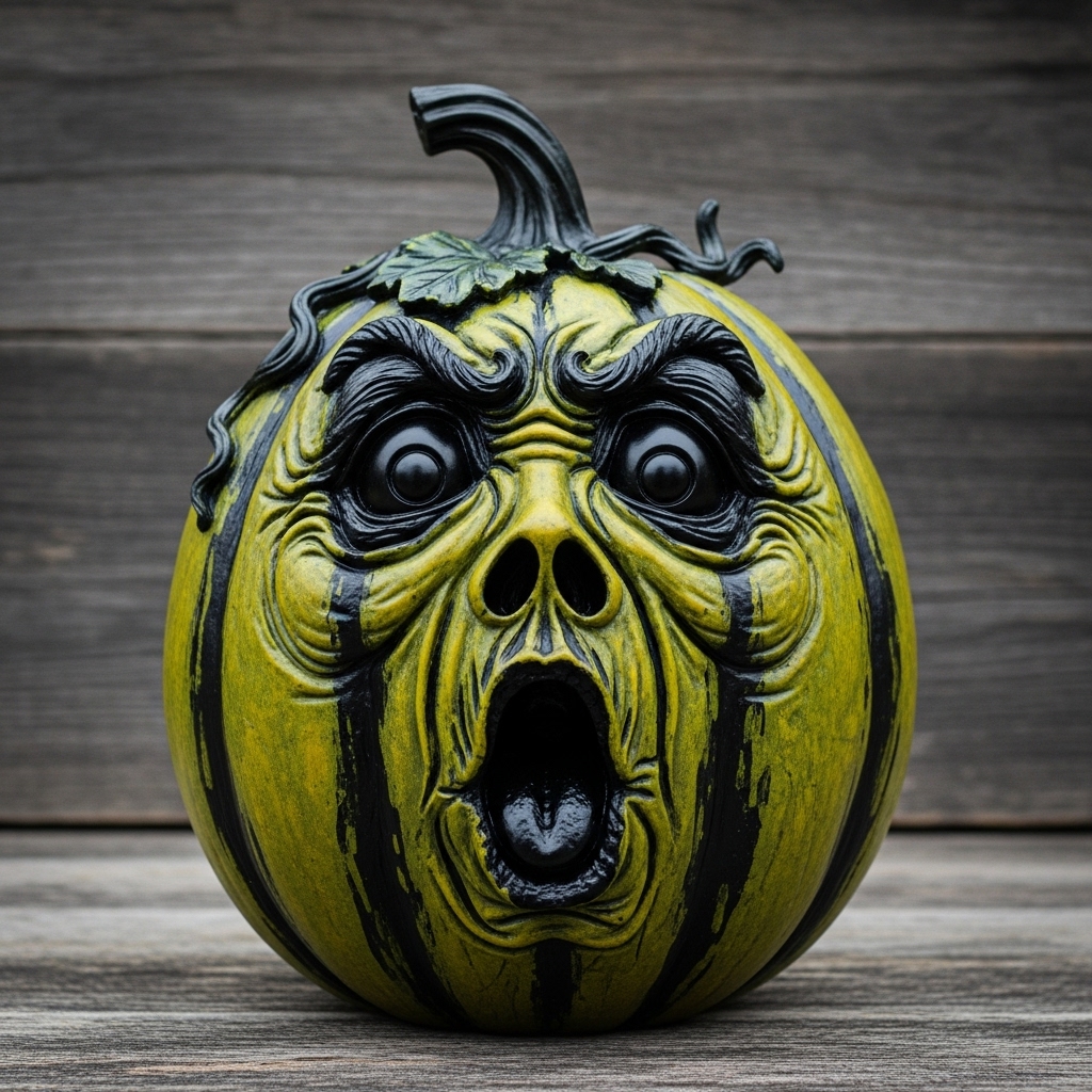 Halloween Pumpkin Expression Ornaments-HandPrint