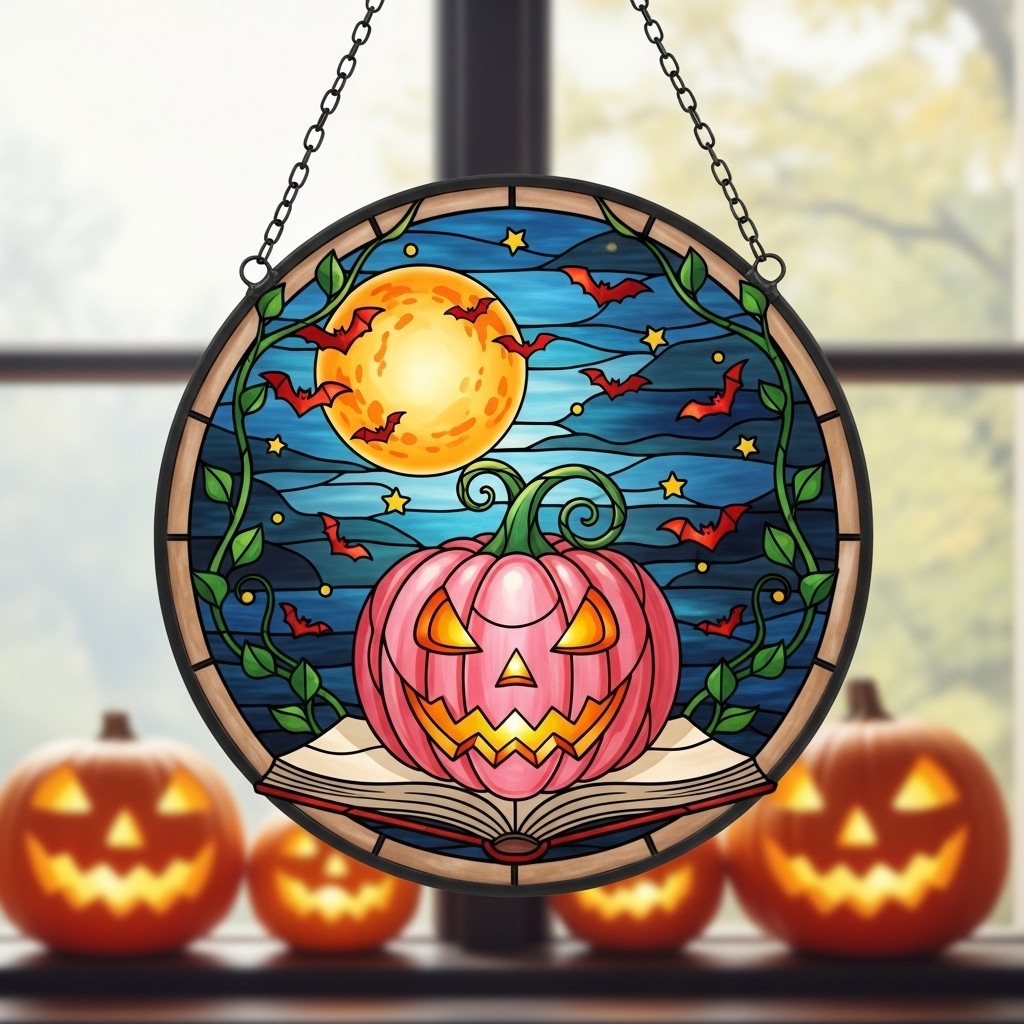 Halloween Pumpkin Window Decorations-HandPrint