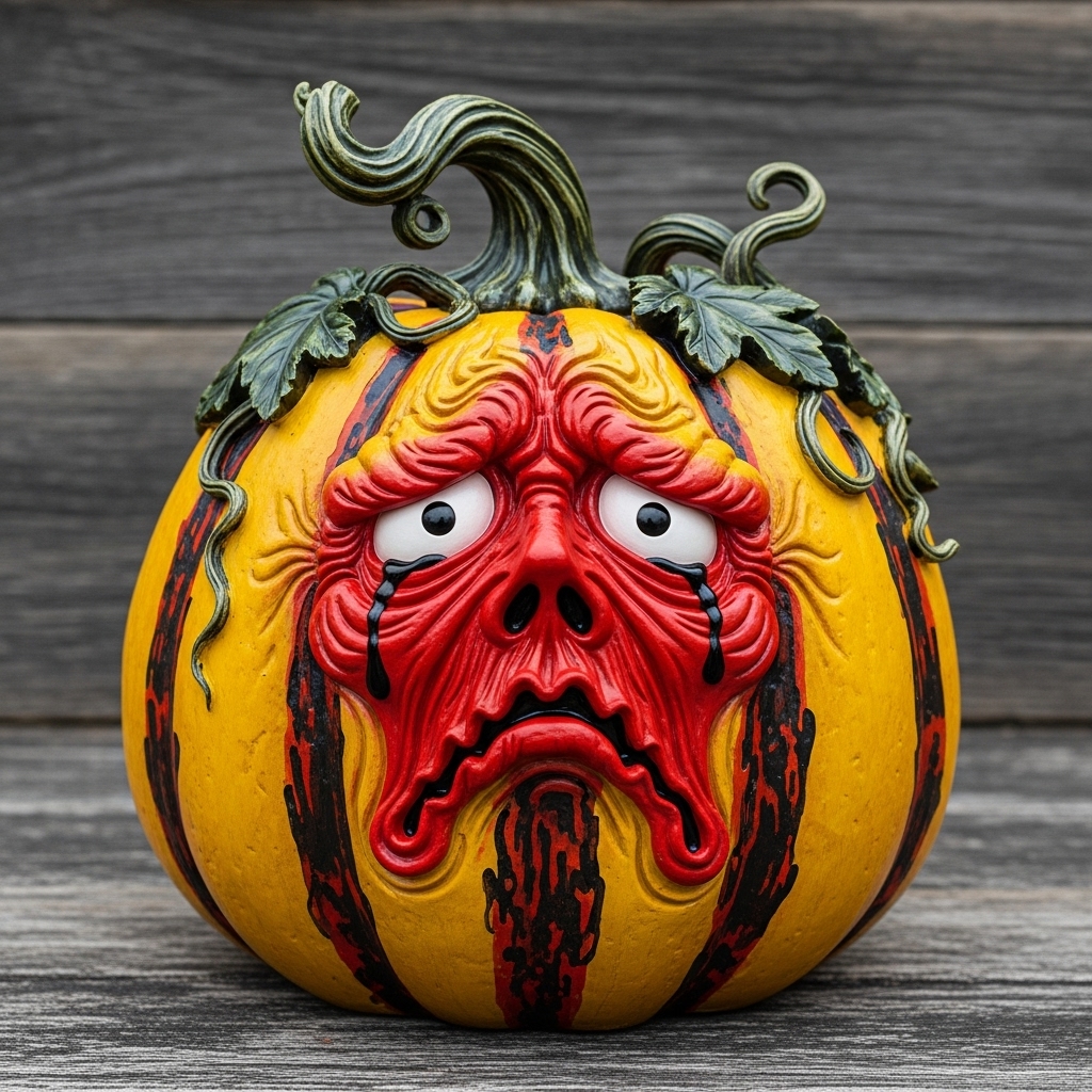 Halloween Pumpkin Expression Ornaments-HandPrint