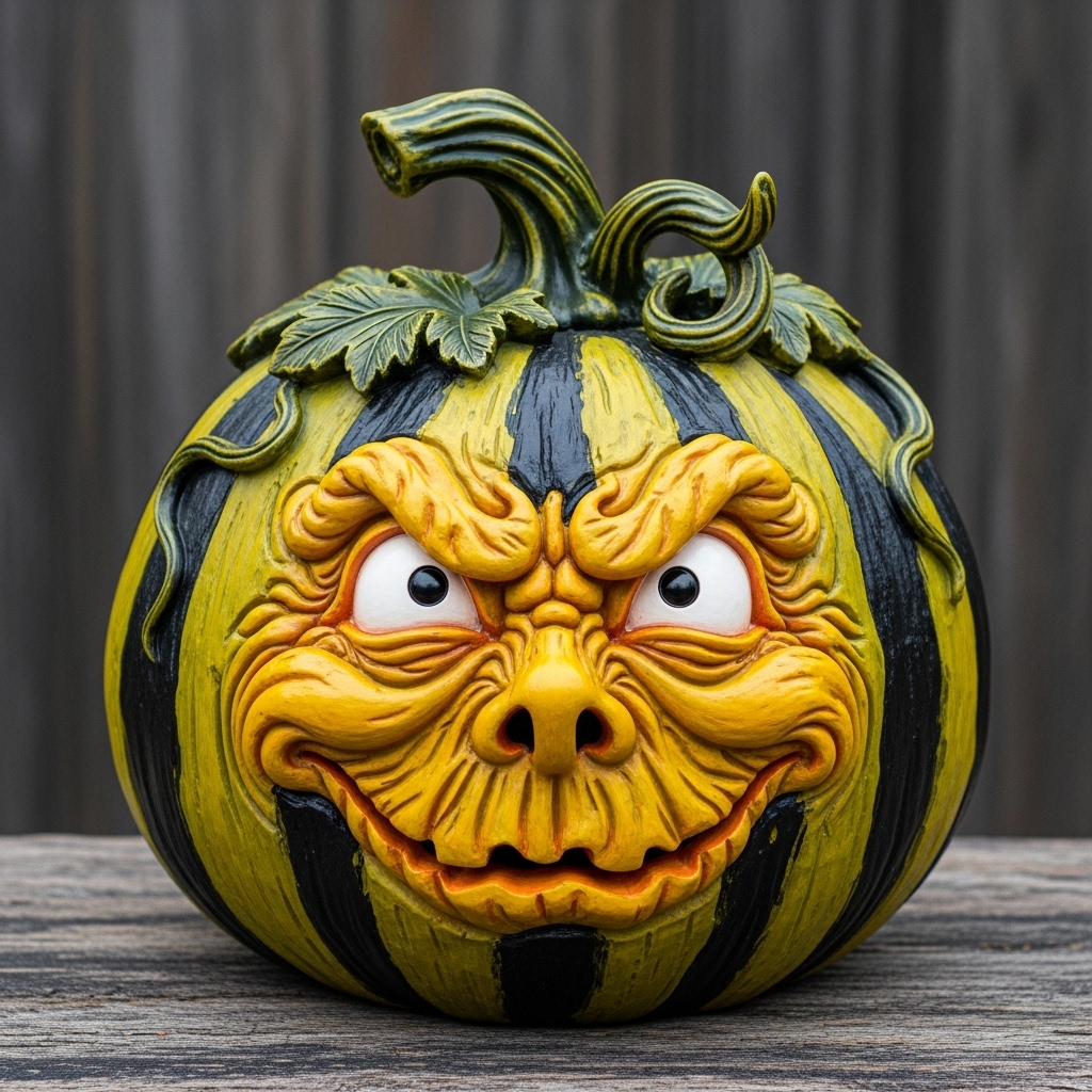 Halloween Pumpkin Expression Ornaments-HandPrint