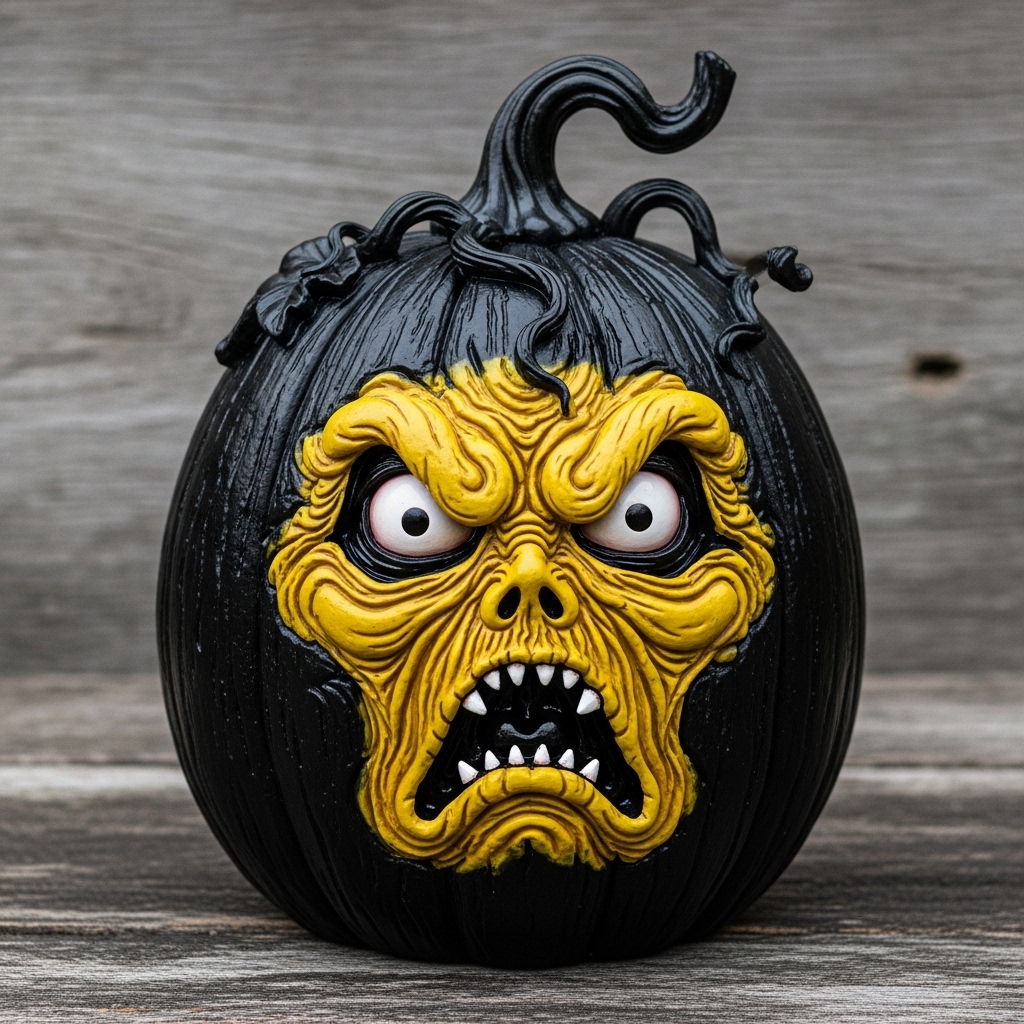 Halloween Pumpkin Expression Ornaments-HandPrint