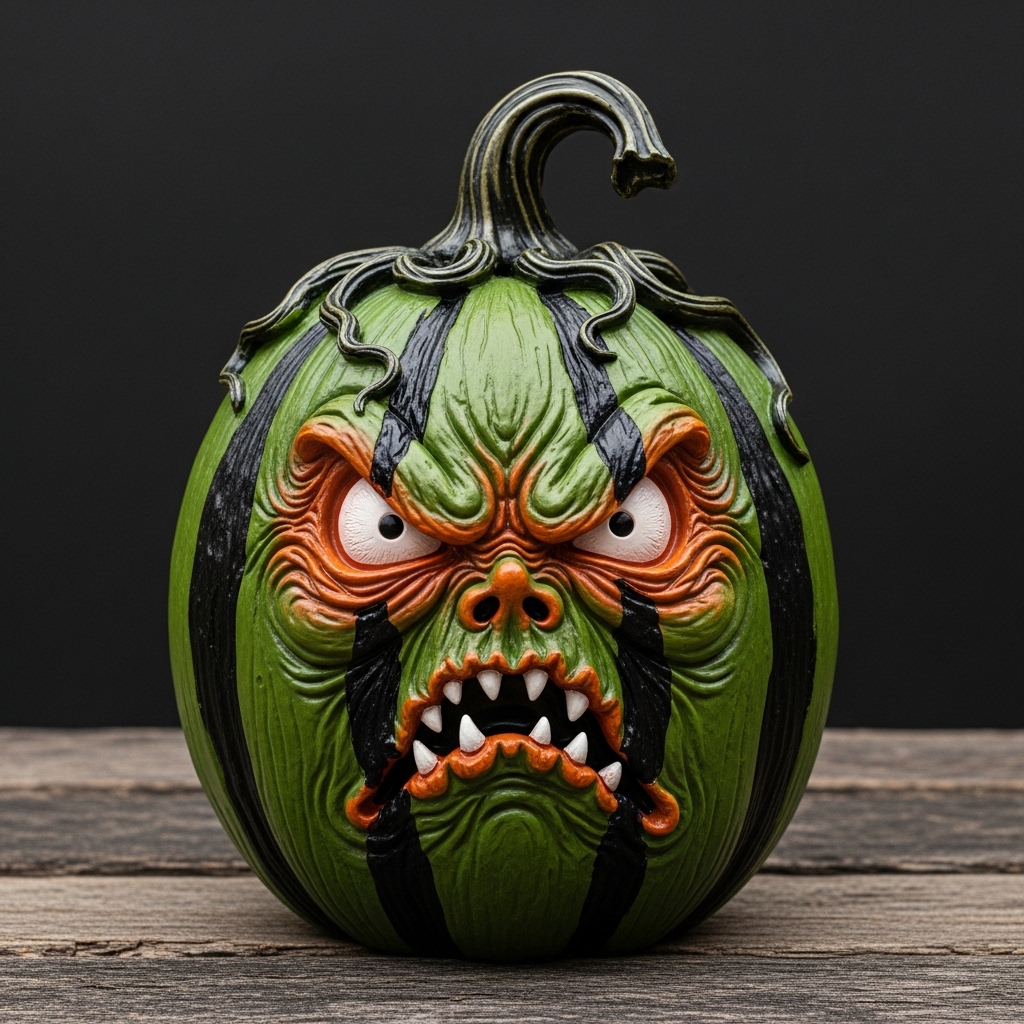 Halloween Pumpkin Expression Ornaments-HandPrint