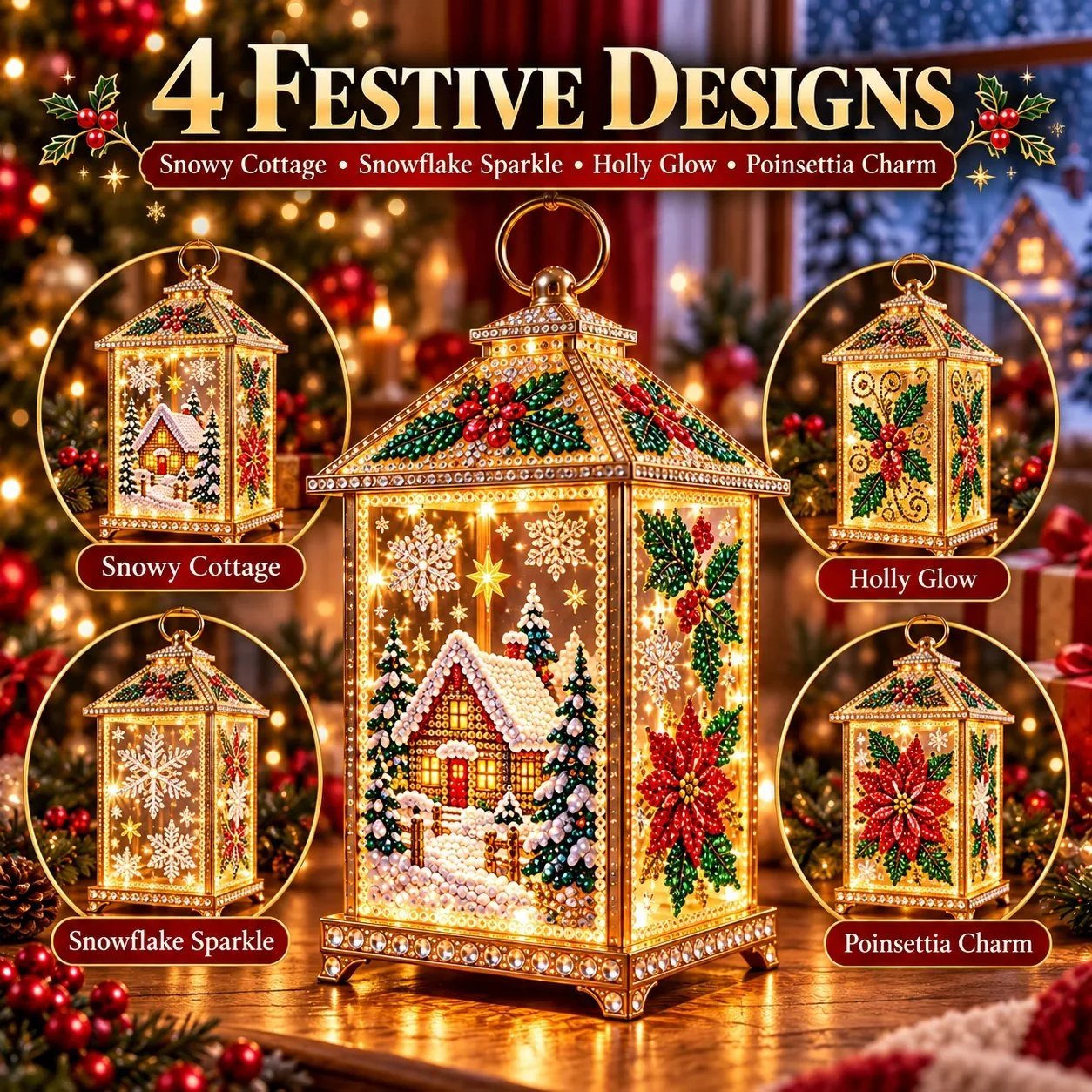 🔥Limited time 70% OFF - ✨💎DIY Light-Up Diamond Art Lantern -  Create Your Own Sparkling Glow
