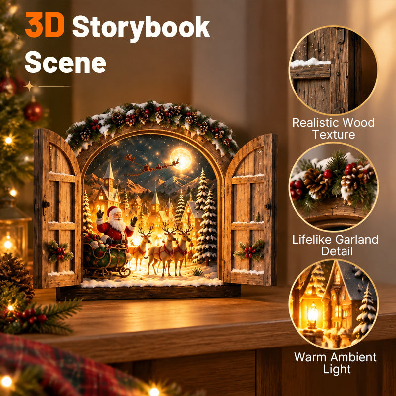 Christmas Window Village Decor-HandPrint