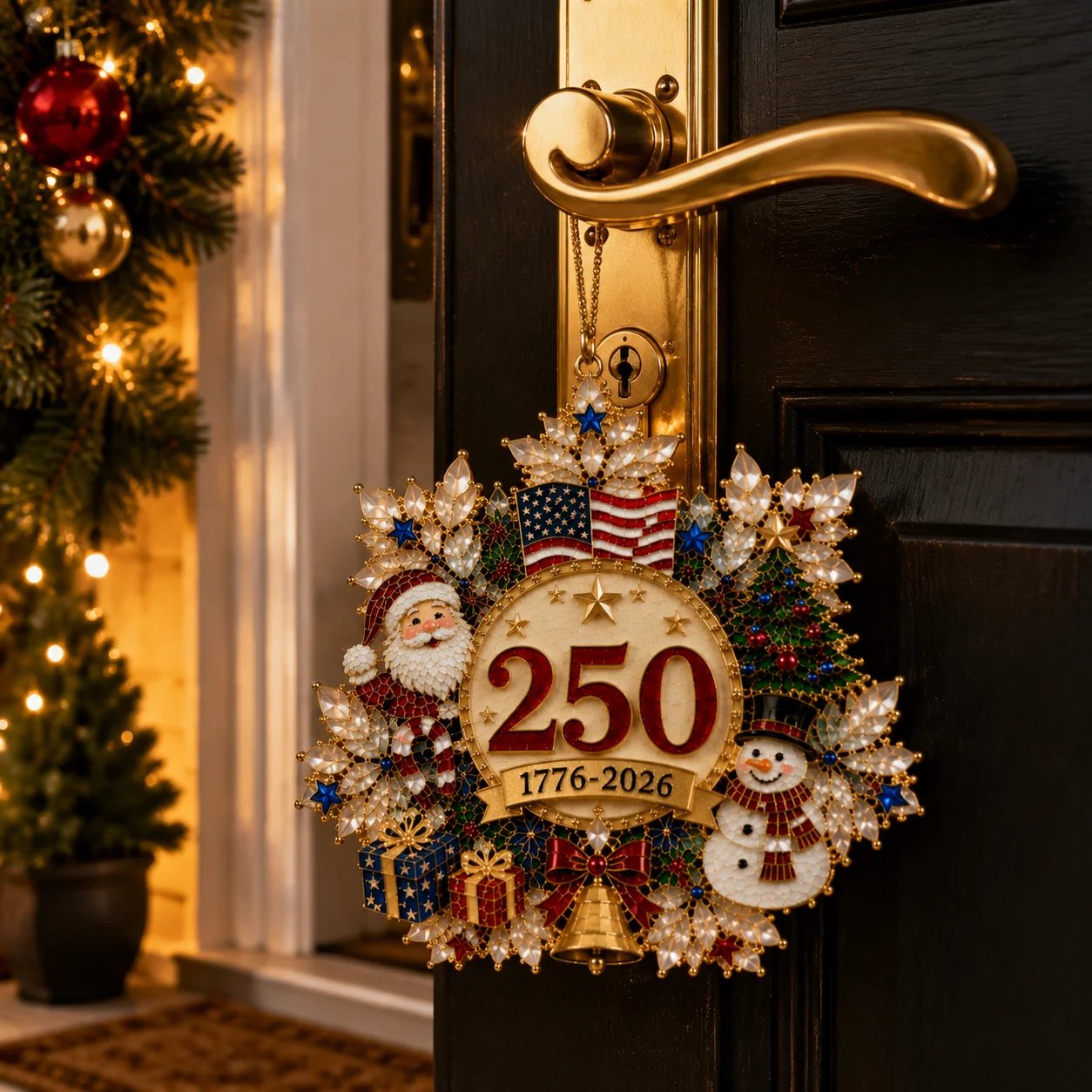 🔥LAST DAY 75% OFF!!🔥 America 250 Crystal Snowflake Heritage Ornament™-HandPrint