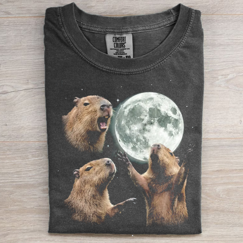 Capybara In Galaxy Vintage Graphic T-shirt-NaturexCraft