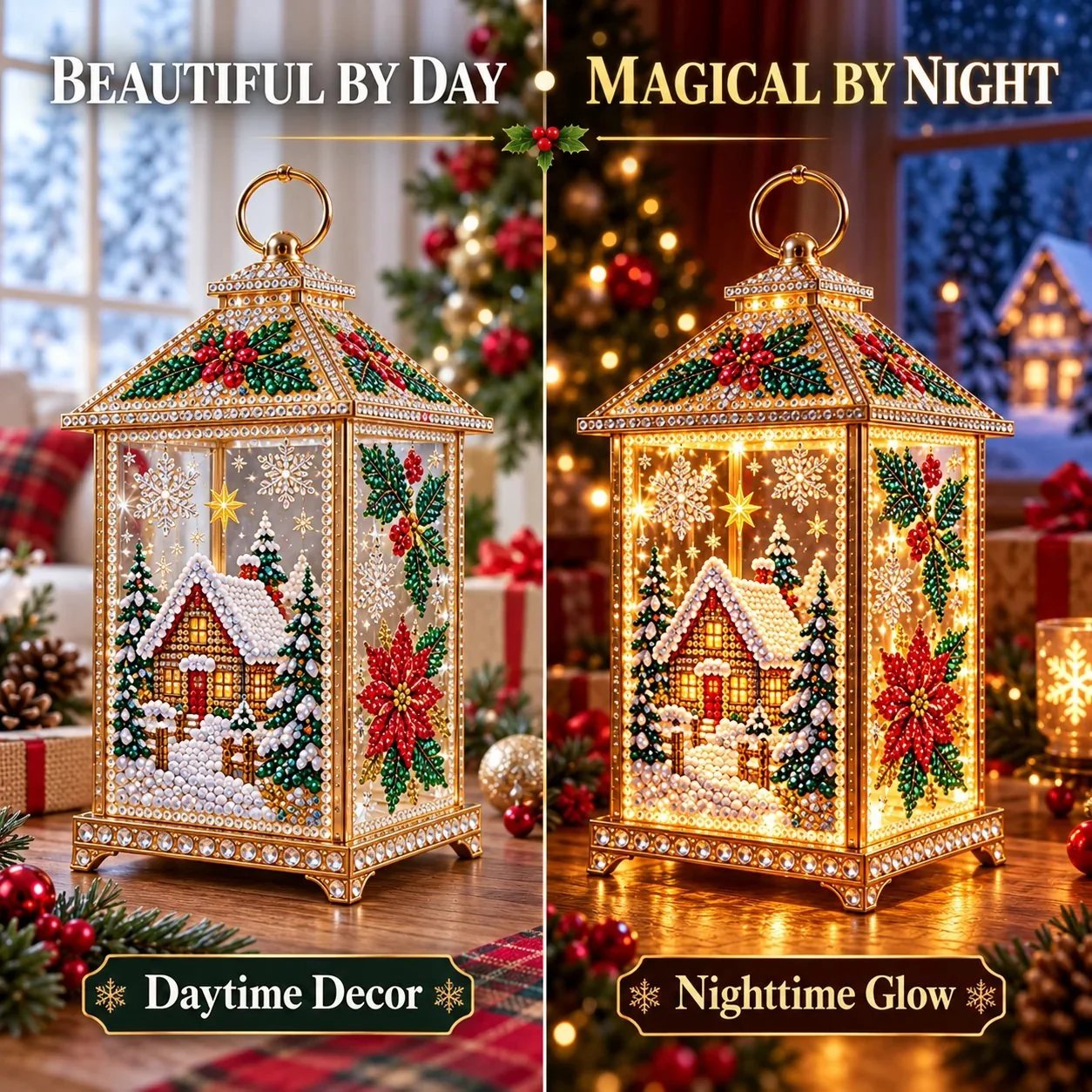 🔥Limited time 70% OFF - ✨💎DIY Light-Up Diamond Art Lantern -  Create Your Own Sparkling Glow