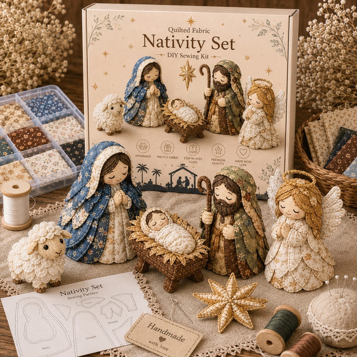 DIY Patchwork Nativity Scene Sewing Kit-HandPrint