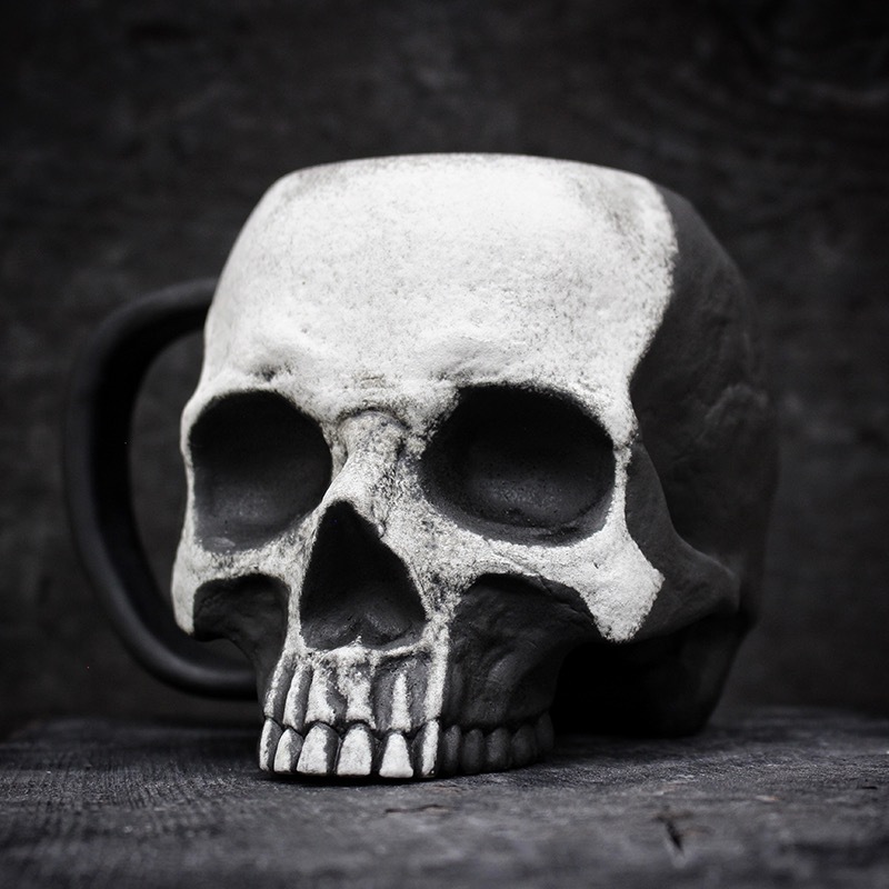 Ghost Gothic Skull Mug-HandPrint