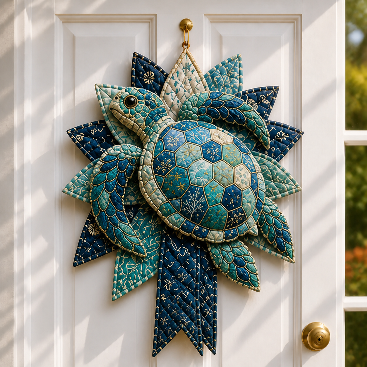 ⏳ Last Day 49% OFF – 🌊 Coastal Quilted Ocean Wreath DIY Sewing Kit-HandPrint