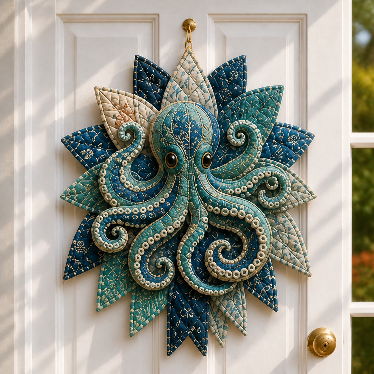 ⏳ Last Day 49% OFF – 🌊 Coastal Quilted Ocean Wreath DIY Sewing Kit-HandPrint