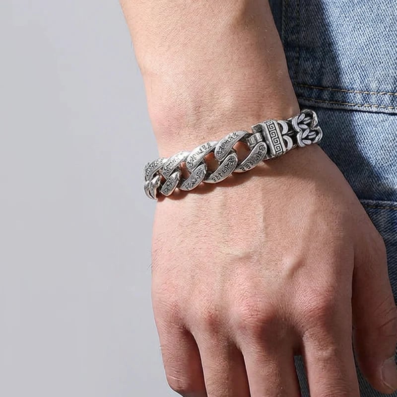 Men's Retro Six-Syllable Mantra Bracelet-HandPrint