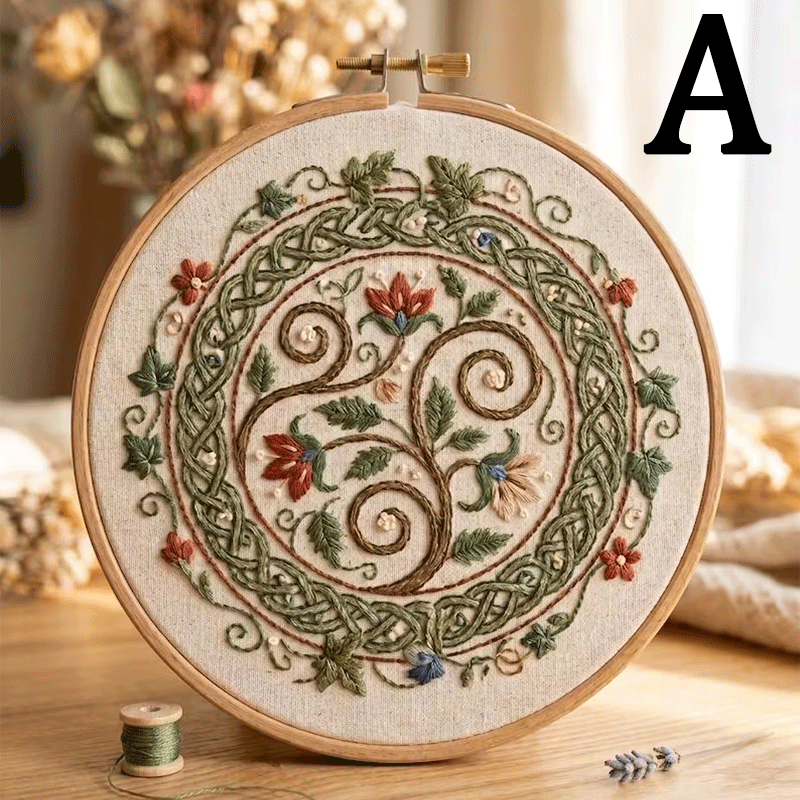 🔥49% Off Last Day - BUY 3 GET 1 FREE🌿Art Nouveau Celtic Knot Embroidery Kit (📦Buy 3 Free Shipping)-HandPrint