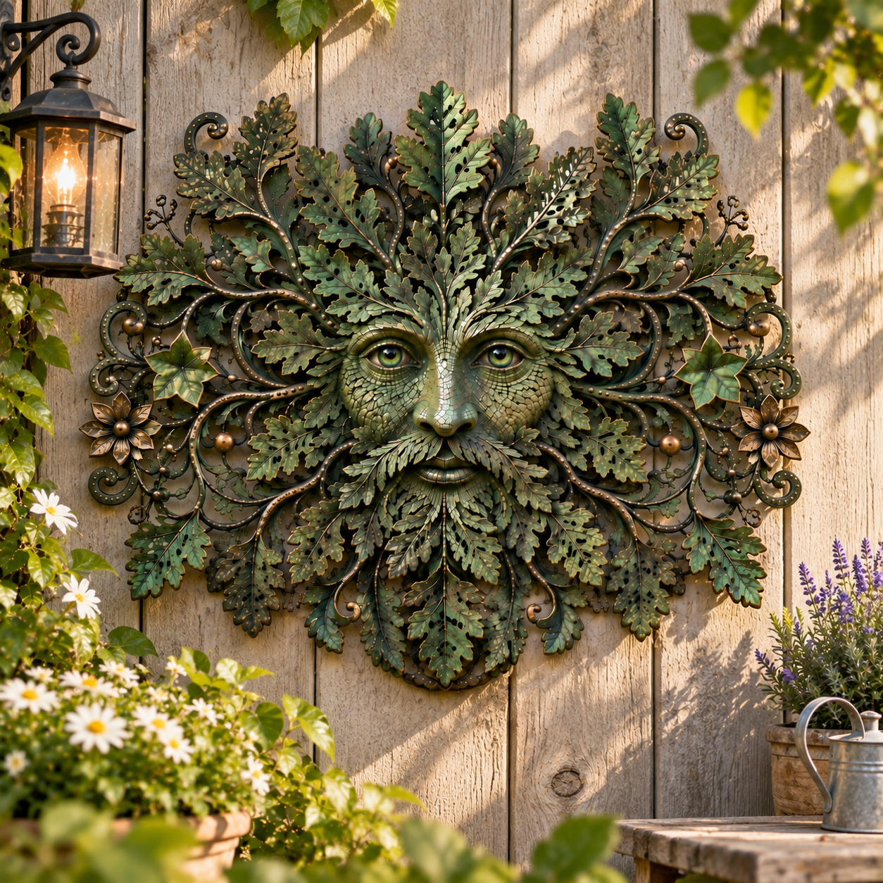 Green Man Forest Spirit Metal Wall Decor-HandPrint