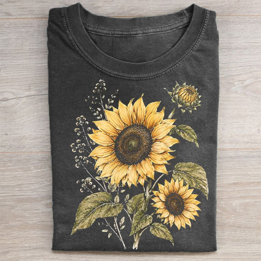 Vintage Sunflower T-shirt-NaturexCraft