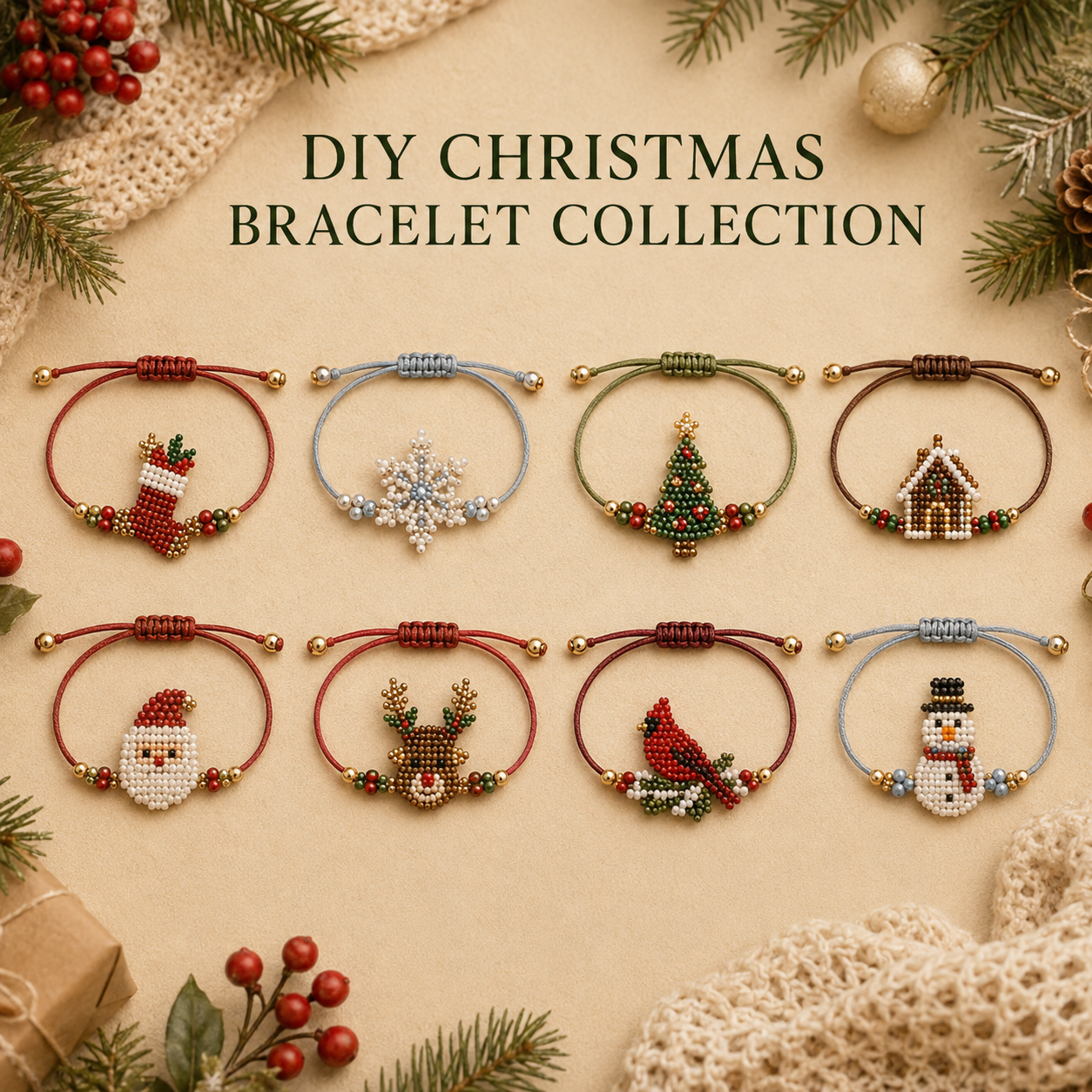 DIY Christmas Beaded Bracelet Collection™ – Handmade Holiday Bracelet Kits-HandPrint