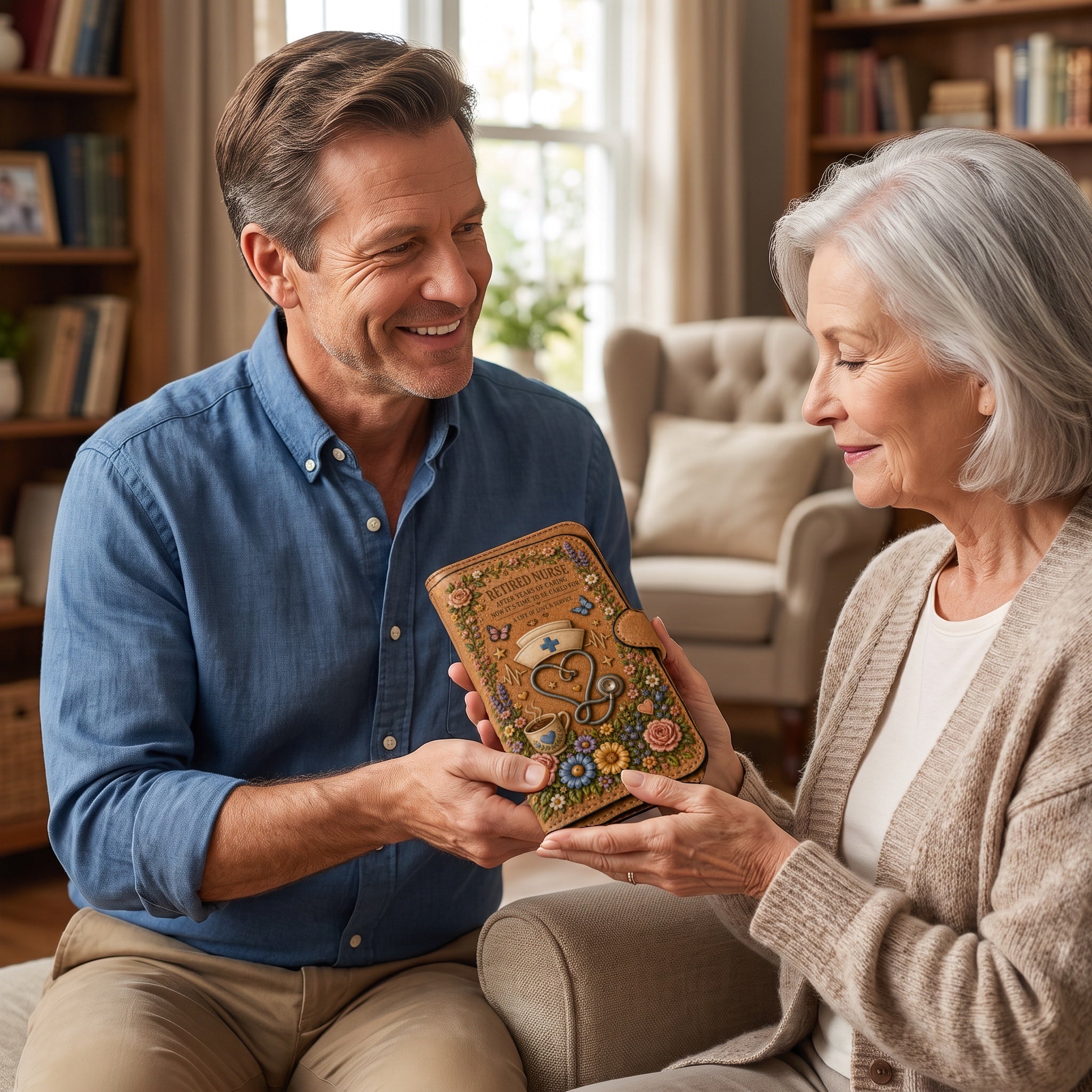 Retired Profession Wallet – In Honor of a Lifetime of Dedication and Care-HandPrint