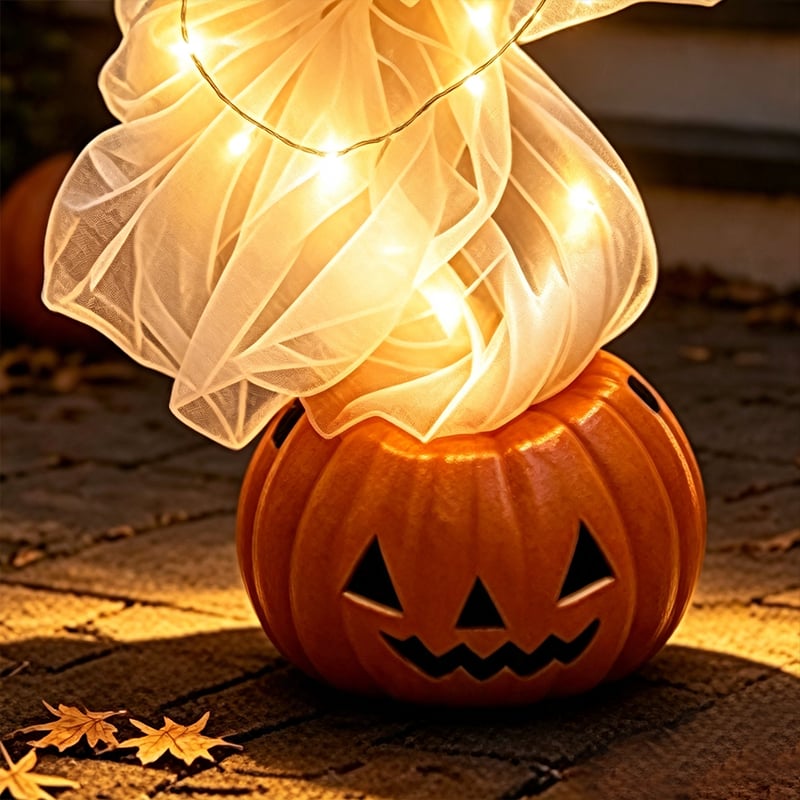 👻Swirling Ghost Pumpkin Yard Lamp🎃-HandPrint