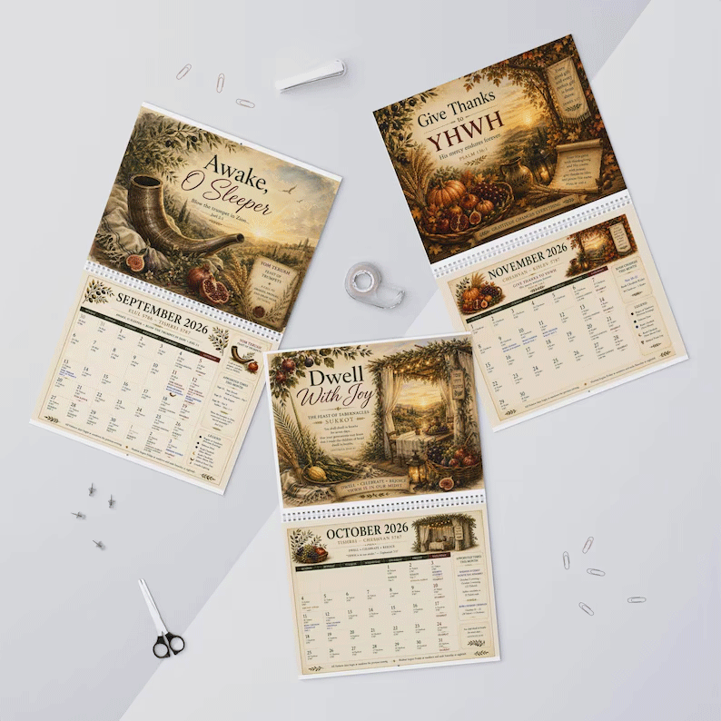 Biblical Hebrew Calendar 5787 | 2026-2027 Appointed Times Wall Calendar | Feast Days, Hebrew Dates and Shabbat-HandPrint
