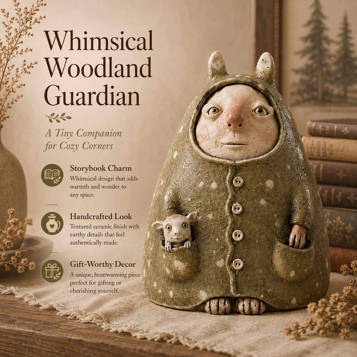 Whimsical Woodland Guardian Figurine-HandPrint