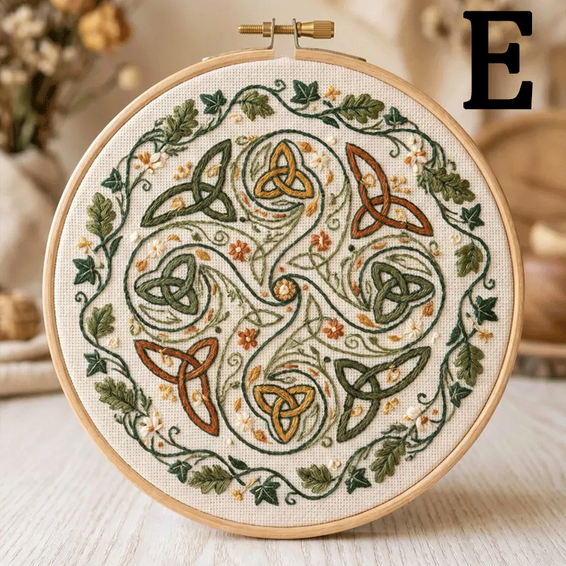 🔥49% Off Last Day - BUY 3 GET 1 FREE🌿Art Nouveau Celtic Knot Embroidery Kit (📦Buy 3 Free Shipping)-HandPrint
