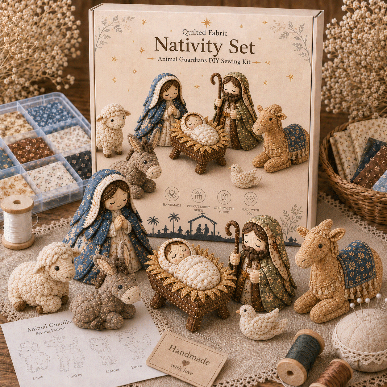 DIY Patchwork Nativity Scene Sewing Kit-HandPrint
