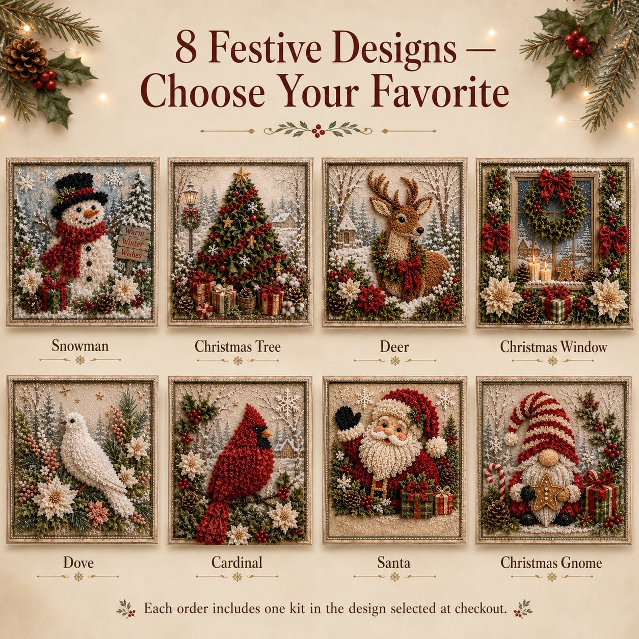 🔥Last Day 50% OFF - 🎄Beginner-Friendly 3D Christmas Fabric Poke Art Kit | Complete DIY Kit-HandPrint