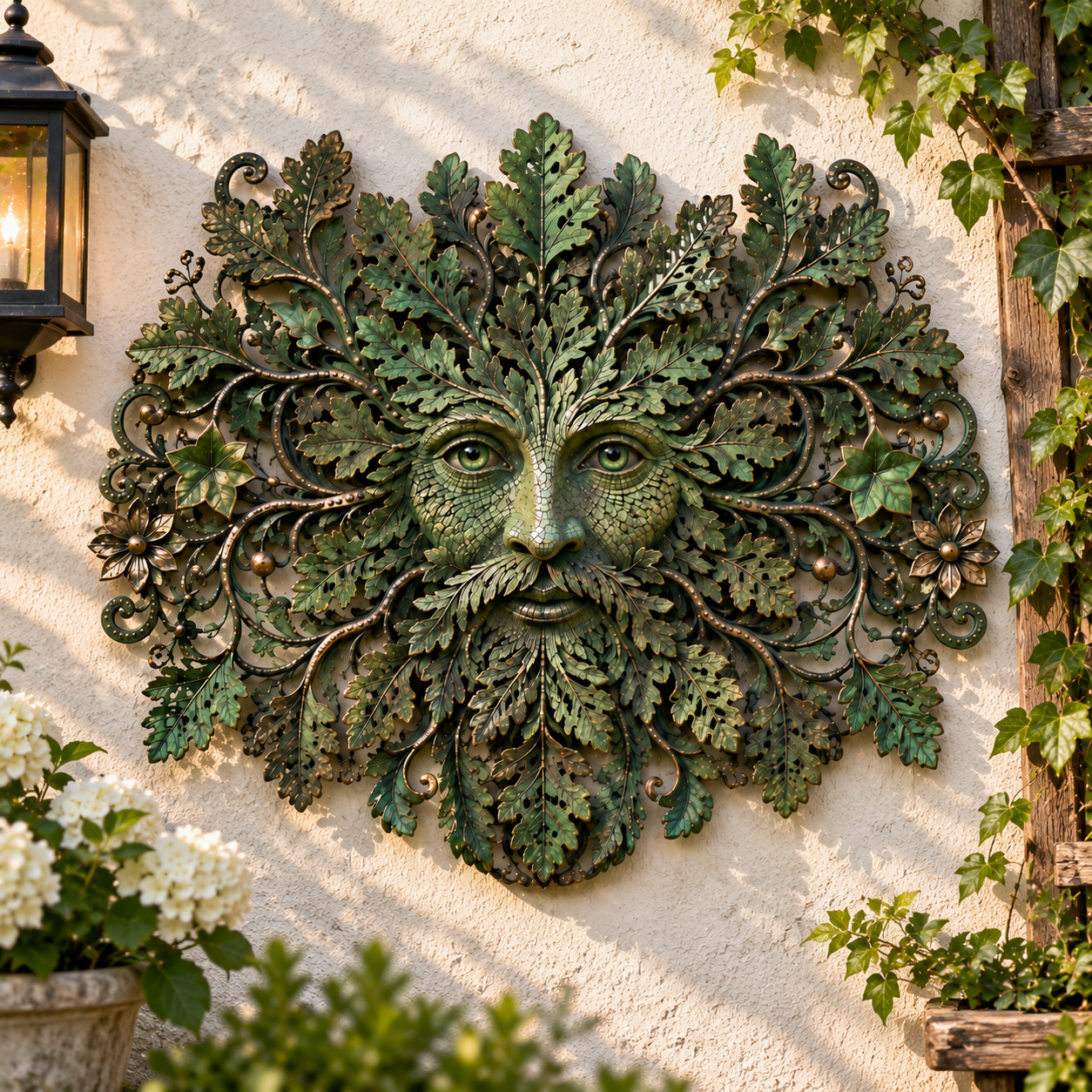 Green Man Forest Spirit Metal Wall Decor-HandPrint