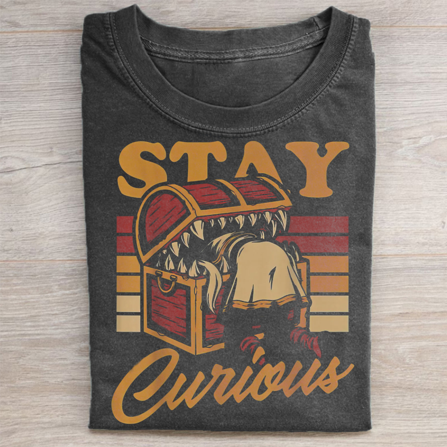 Funny Frieren Elf Anime Treasure Stay Curious T-shirt-NaturexCraft