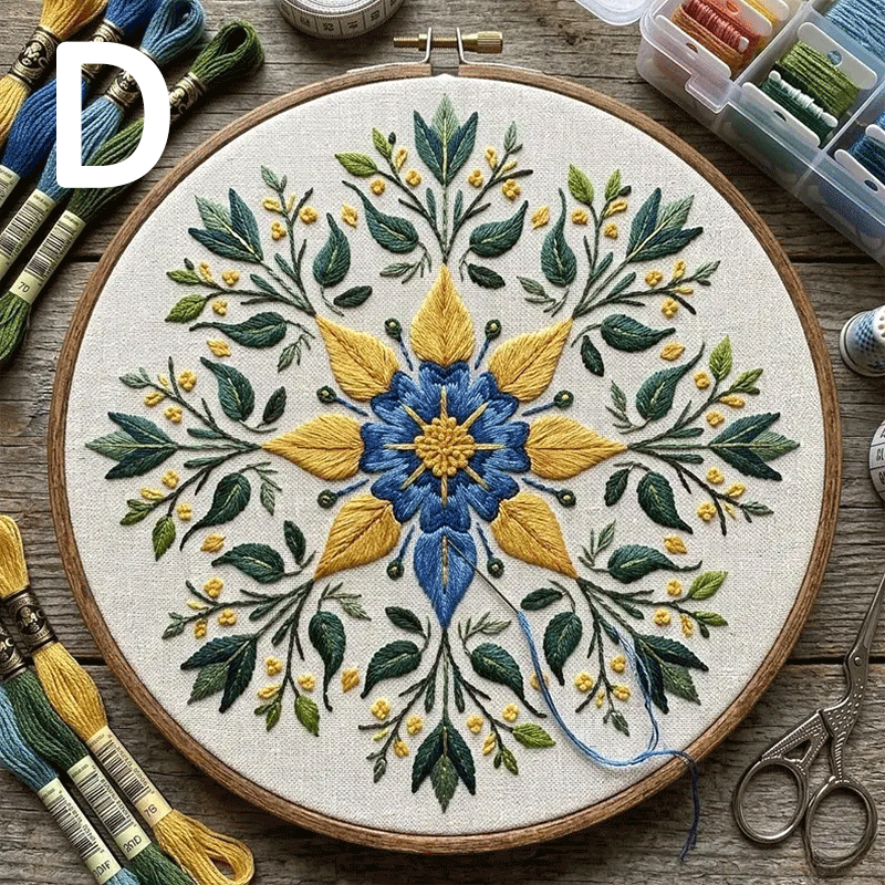🔥49% Off Last Day - BUY 3 GET 1 FREE🌼 Floral Mandala Embroidery Kit (📦Buy 3 Free Shipping)-HandPrint