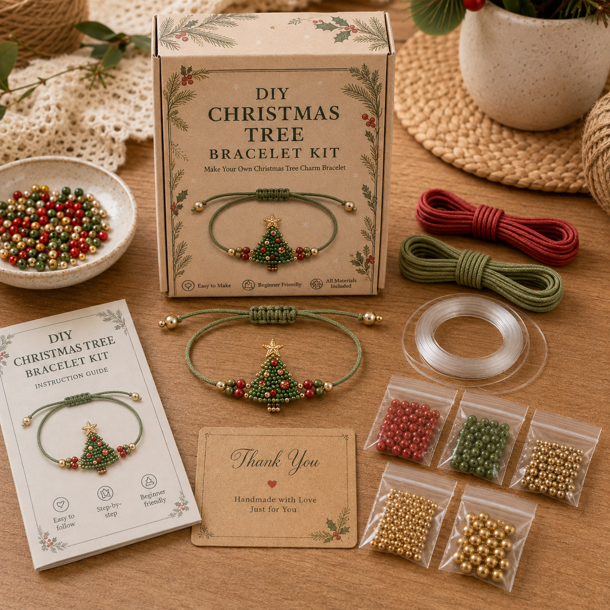 DIY Christmas Beaded Bracelet Collection™ – Handmade Holiday Bracelet Kits-HandPrint