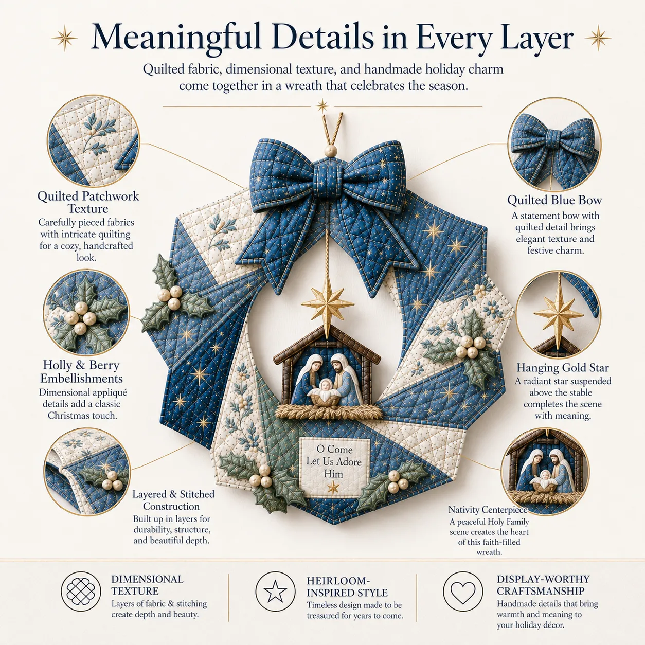 ⏳ Last Day 49% OFF – 🎄Beginner-Friendly DIY Christmas Fabric Wreath Kit Collection | Complete Kit with Coordinated Fabrics, Wreath Materials & Step-by-Step Guide Included 💕-HandPrint