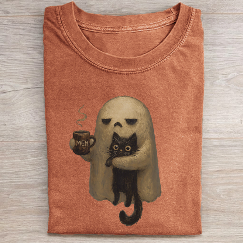 Spooky Black Cat T-shirt-NaturexCraft