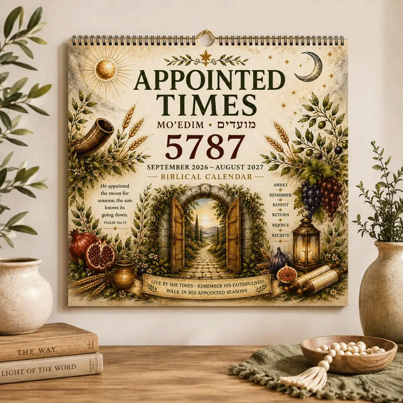 Biblical Hebrew Calendar 5787 | 2026-2027 Appointed Times Wall Calendar | Feast Days, Hebrew Dates and Shabbat-HandPrint