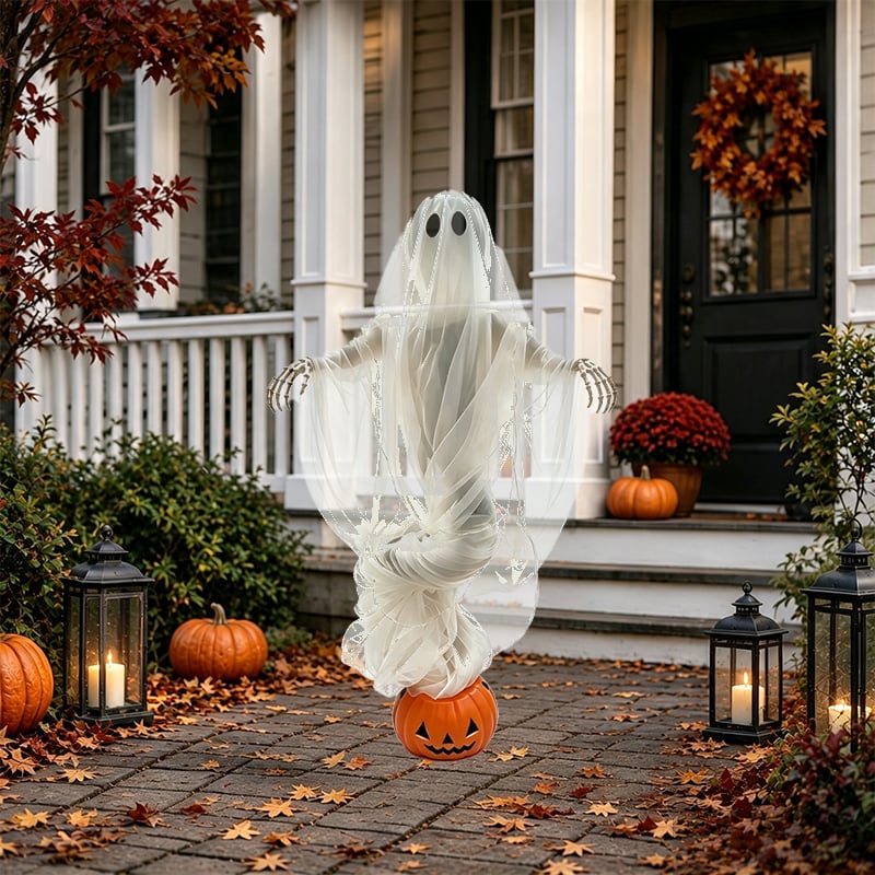 👻Swirling Ghost Pumpkin Yard Lamp🎃-HandPrint