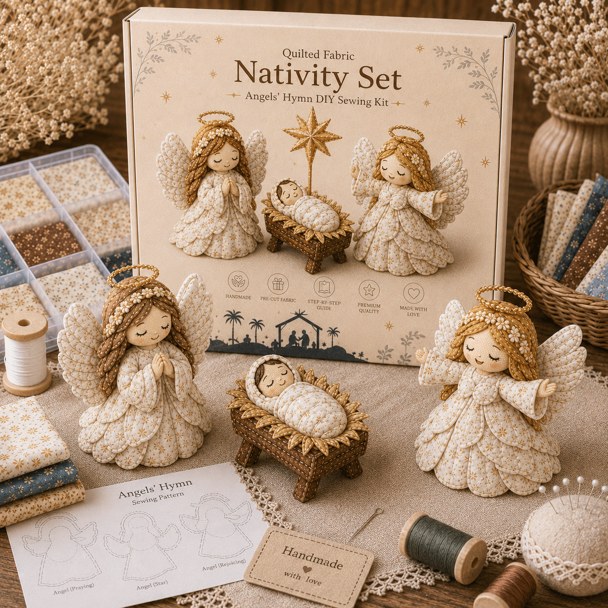 DIY Patchwork Nativity Scene Sewing Kit-HandPrint