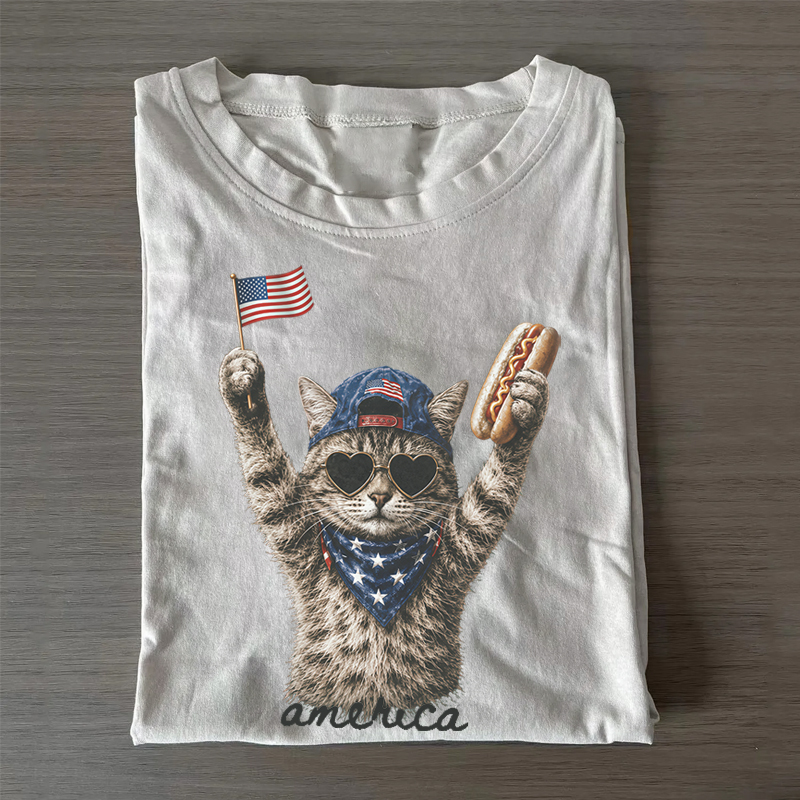 Patriotic Cat T-shirt-NaturexCraft