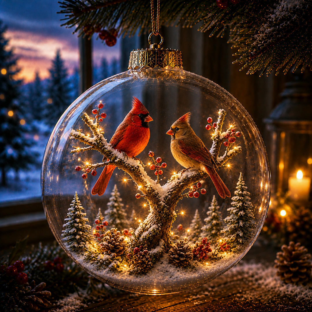 🔥Limited time 70% OFF -✨🎄 Animal Series Glowing Christmas Ornament – Light-Up Mini Winter Animal Scene-HandPrint