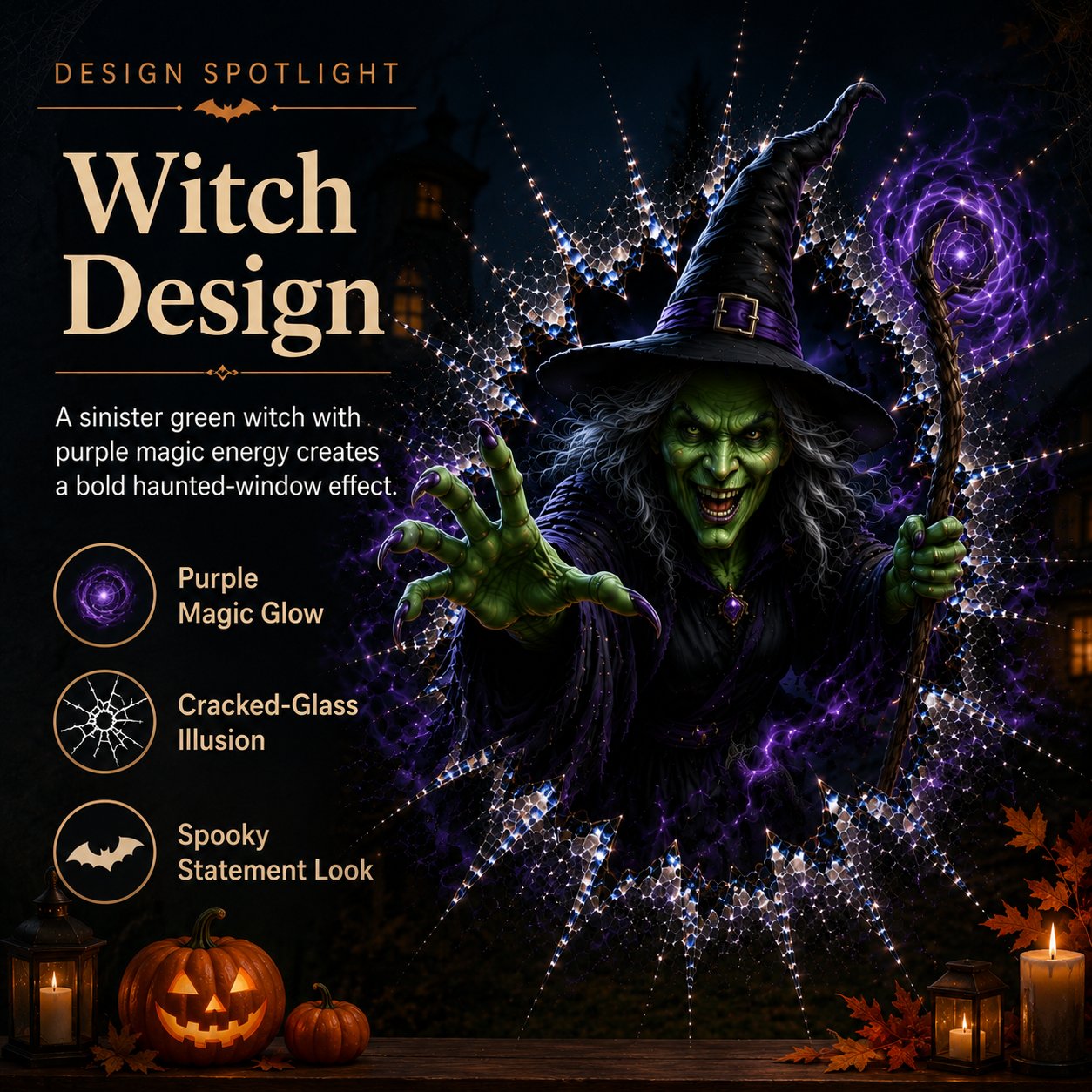 🎃 2026 Halloween Window Decals – 3D Crack Glass Spooky Decorations for a Haunted Halloween Scene-HandPrint